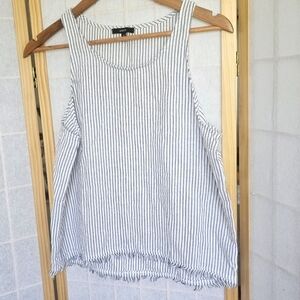 Anthropologie Women's DREW Teagan Stripe Linen Tank Top